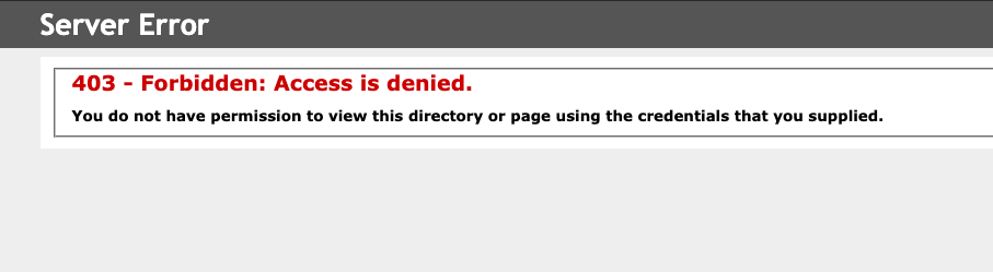 Resolve '403 - Forbidden: Access is denied' while accessing Num